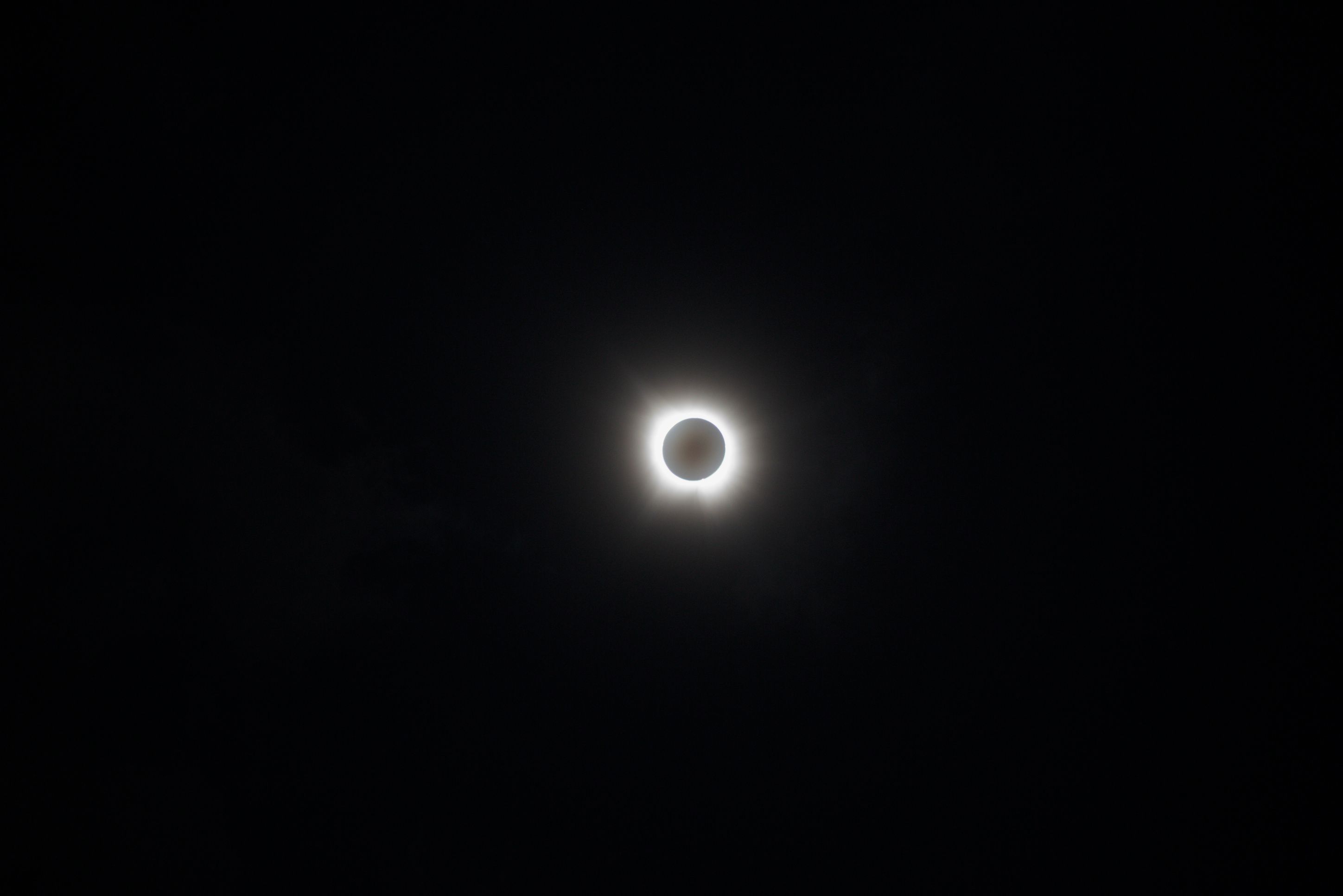 Total solar eclipse — corona around the silhouetted Moon, 8 April 2024